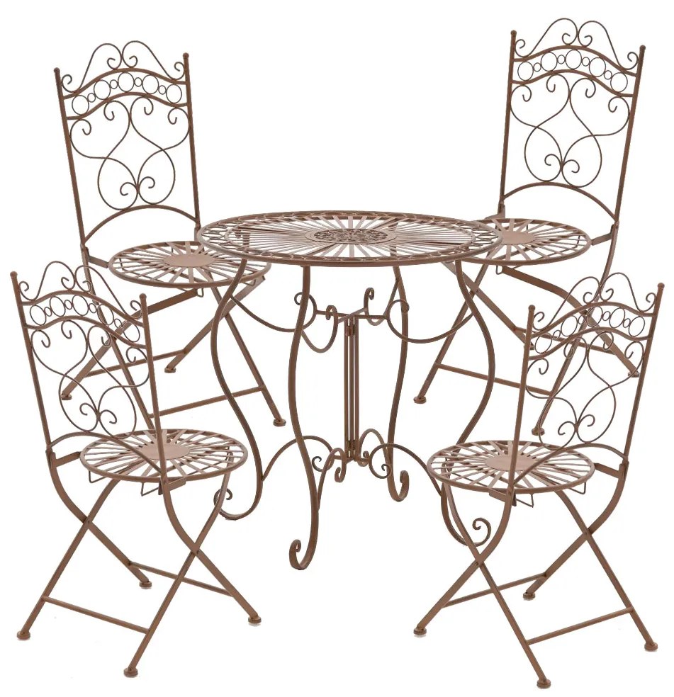 Kovová skladacia stolička Kiran - Hnedá antik