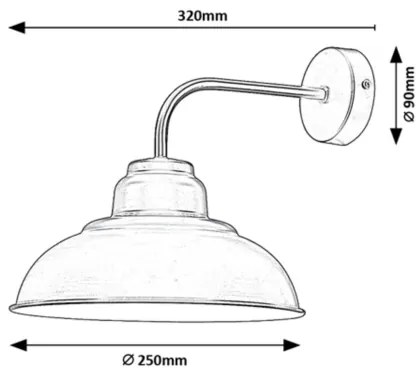 Rabalux 5307 - Nástenná lampa DRAGAN 1xE27/60W/230V