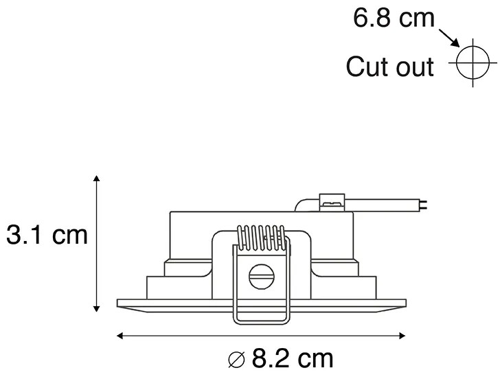 Sada 5 zapustených bodových svetiel bielych 3-stupňový stmievač - Ulo