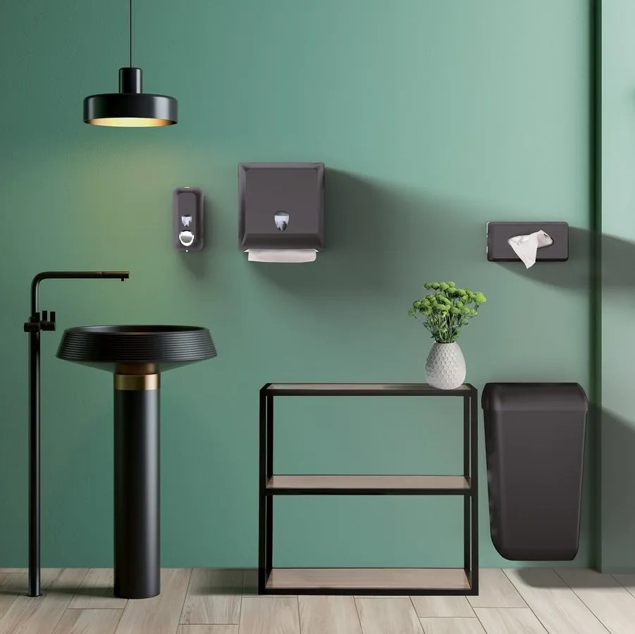 MARPLAST MARPLAST, ECOLORED dávkovač tekutého mydla 550ml, ABS, čierna matná, A71401VB