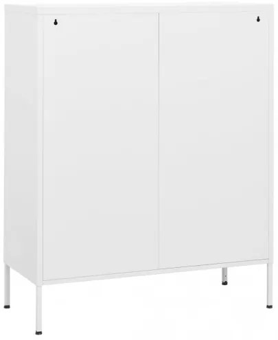 vidaXL Úložná skrinka biela 80x35x101,5 cm oceľ-