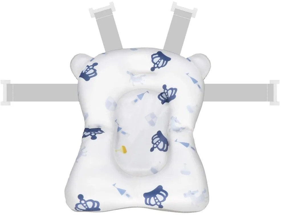 SPRINGOS Skladacia detská vanička 35 L pre bábätká, s teplomerom a vankúšikom, biela a modrá SB0063