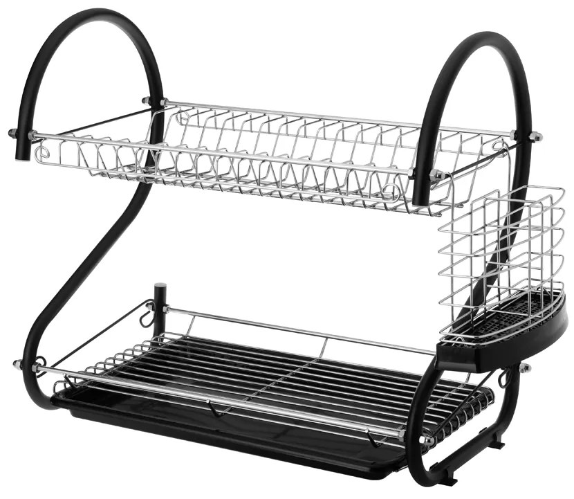 Kovový odkvapkávač na riad Camelia - čierna