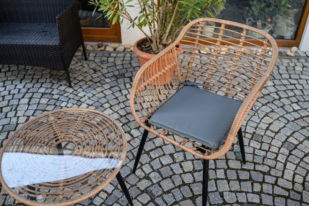 Vonkajší podsedák na stoličku SEDINO 38x38cm, čierny