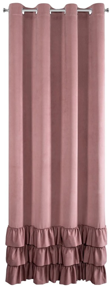 EUROFIRANY ZATEMŇOVACÍ ZÁVES NA KRÚŽKOCH MEGI 140X250 CM TMAVORUŽOVÁ