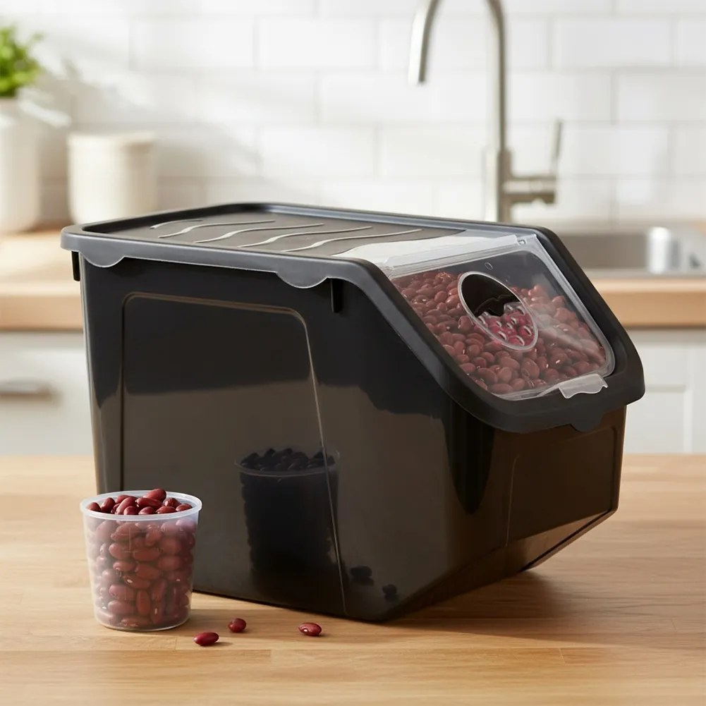 VILDE Skladovací box na cibuľu a zemiaky, čierny - čierny (13l)