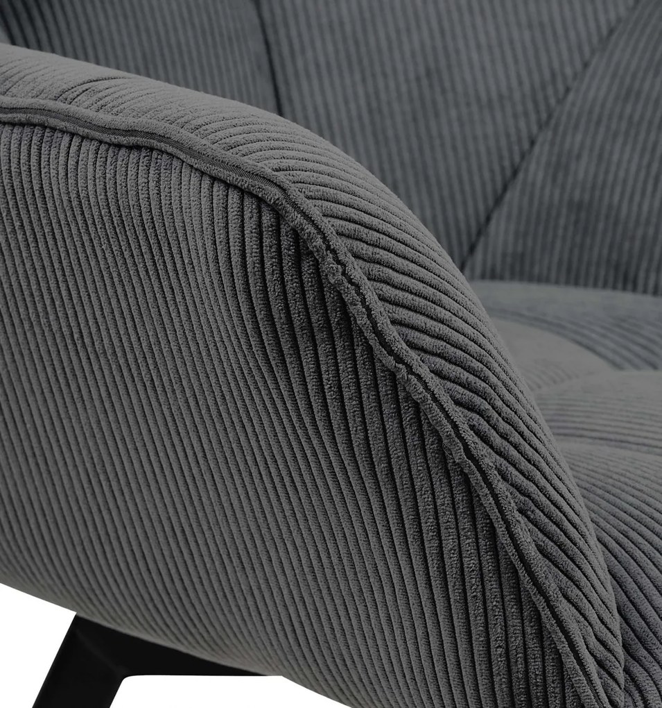 Jedálenská stolička Jordi Cord - tmavo šedá