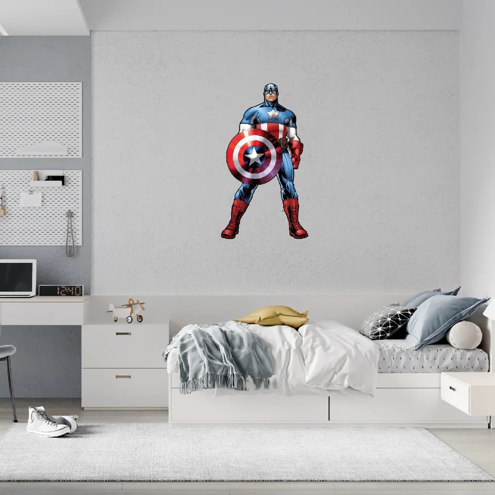40x70cm Kapitán Amerika - textilná nálepka na stenu