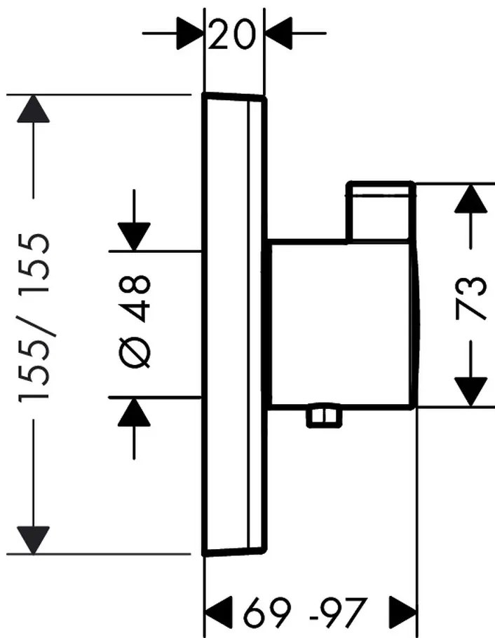 Hansgrohe ShowerSelect, termostatická batéria Highflow pod omietku, chrómová, HAN-15760000