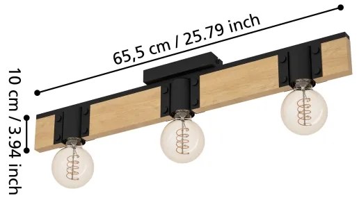 Eglo 43901 - Stropné svietidlo BAILRIGG 3xE27/40W/230V