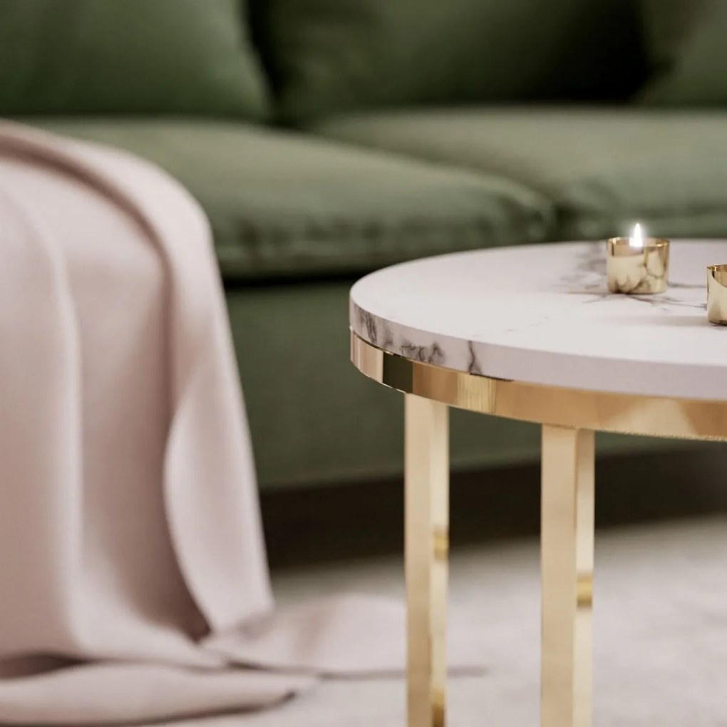 SADA KONFERENČNÝCH STOLÍKOV 2V1 SELMA MRAMOR + ZLATÝ LESK