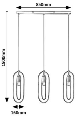 Rabalux 72264 - Luster na lanku ROVIER 3xE27/40W/230V