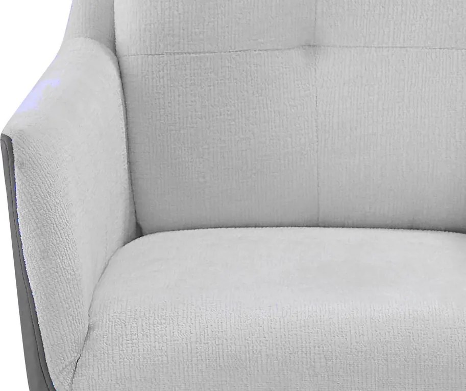 Jedálenská stolička Malibu, šedá ekokoža/krémová štruktúrovaná látka