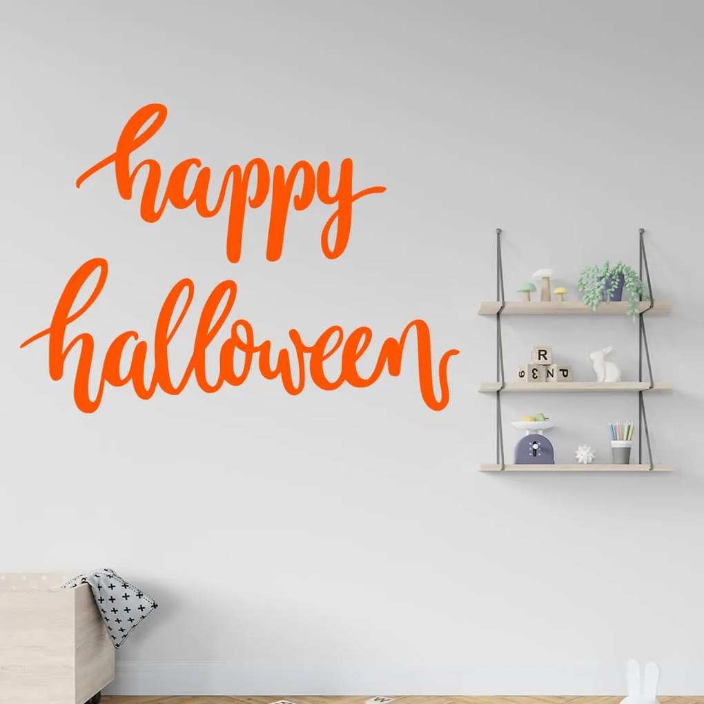 Veselá Stena Samolepka Happy Halloween Farba: černá, Veľkosť: 40 x 29 cm