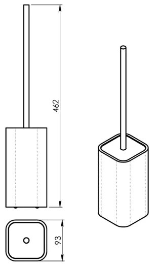 Gedy - Stojacia WC štetka NINFEA biela/bambus