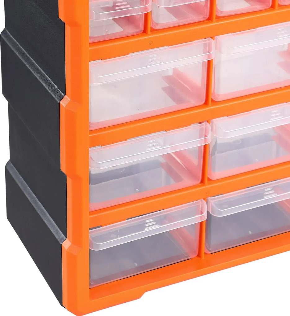 Organizér Damir s 39 priehradkami čierny/oranžový