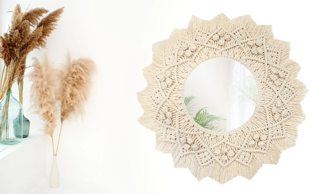 Tutumi, nástenné zrkadlo Boho 55cm 322049, HOM-03005