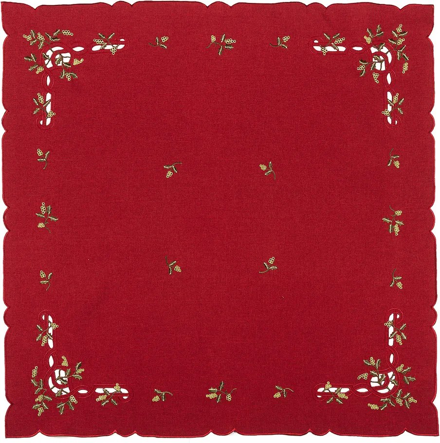 Forbyt Vianočný obrus imelo červená, , 85 x 85 cm