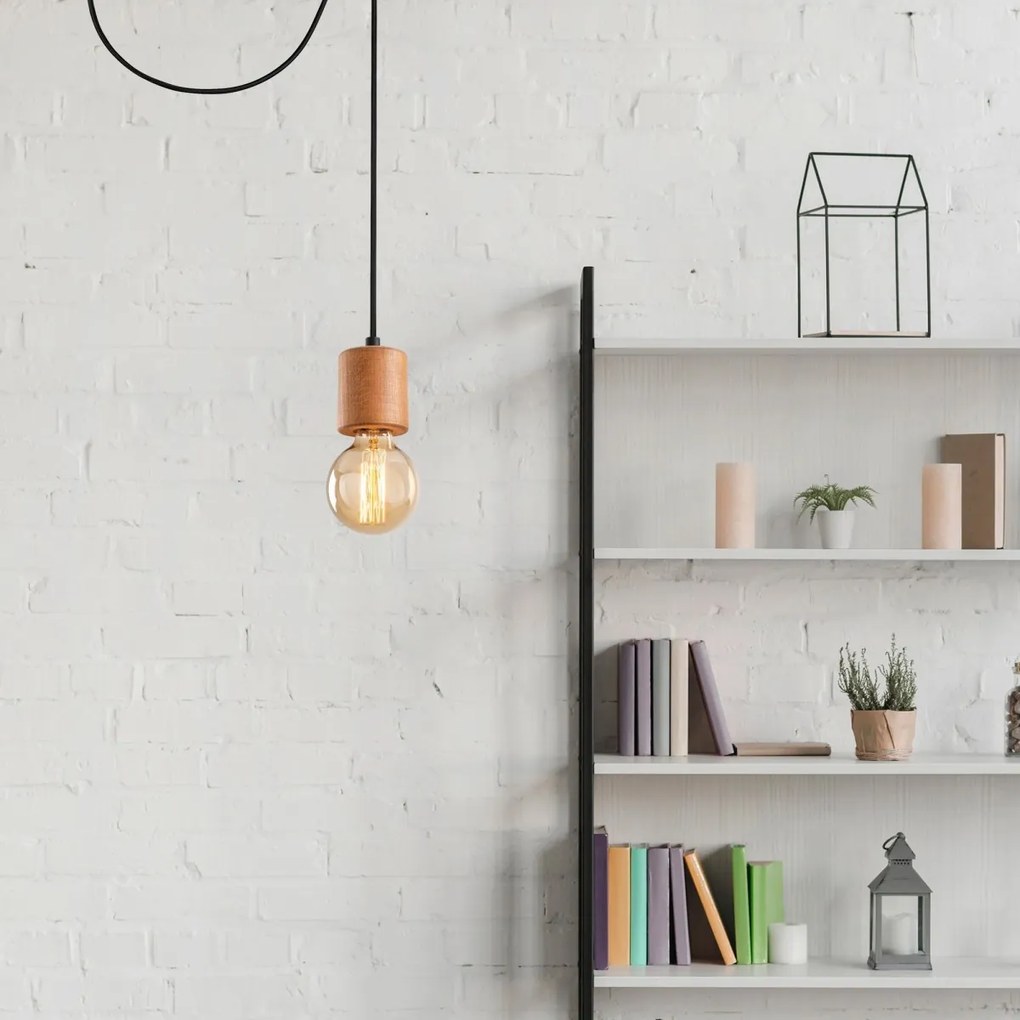 Závesné svietidlo Xanthos čierno-hnedé