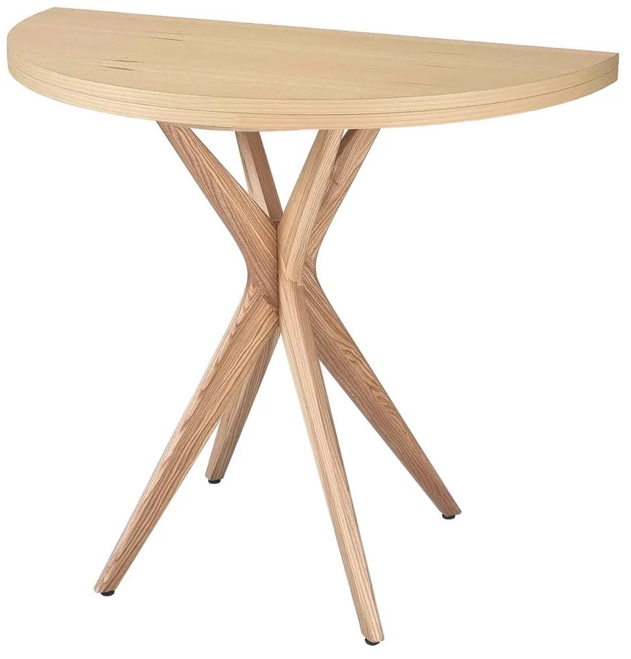 Okrúhly rozkladací jedálenský stôl s doskou v dekore jaseňového dreva 45x90 cm Jubi – Ragaba
