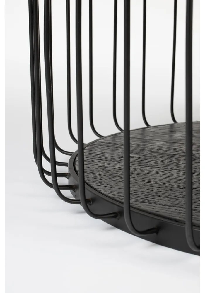 Čierny okrúhly konferenčný stolík so sklenenou doskou 80x80 cm Lance – White Label