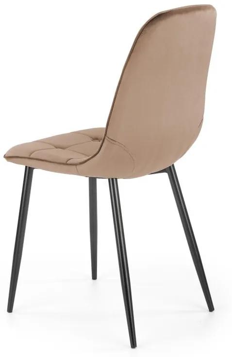 Jedálenská stolička RONO – čalúnená, zamatový poťah, viac farieb Škoricová