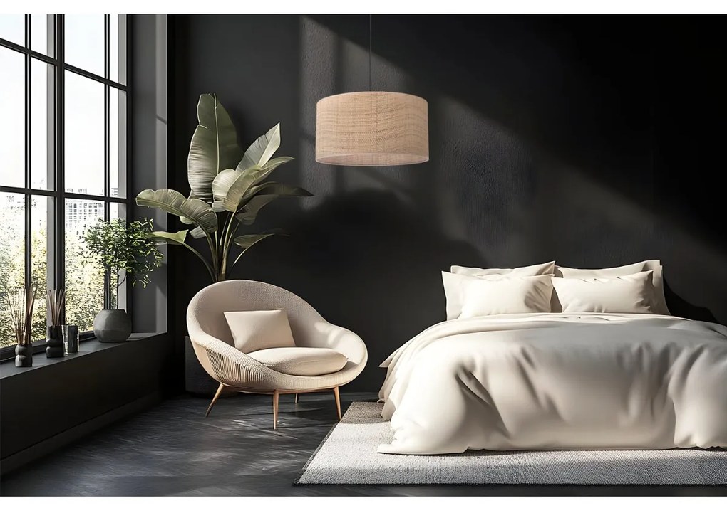 Závesné svietidlo Rattan, 1x ratanové tienidlo, (fi 40cm), b