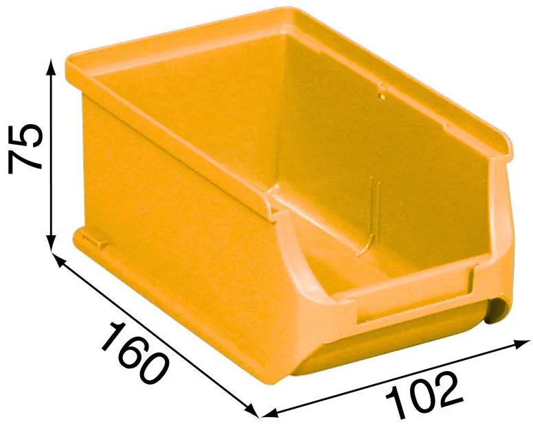 Allit Plastové boxy PLUS 2, 102 x 160 x 75 mm, žlté, 24 ks