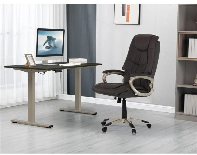 Autronic BONTEC Kancelárske kreslo, hojdací mechanizmus, hnedá koža, KA-Y293 BR Farba: Hnedá