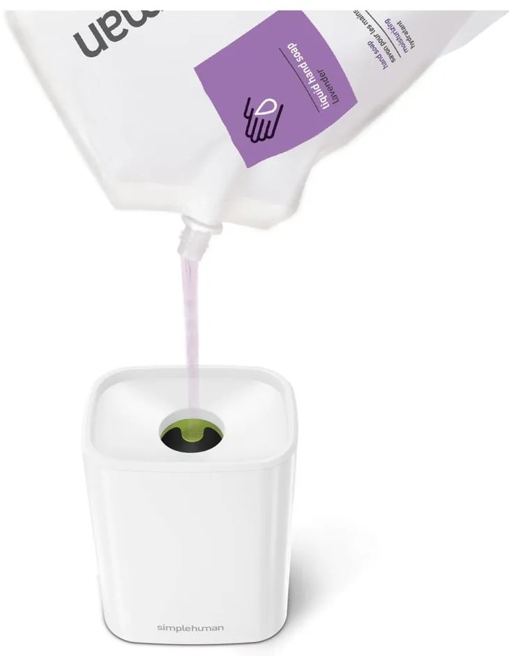 Biely oceľový dávkovač mydla 473 ml Pulse – simplehuman