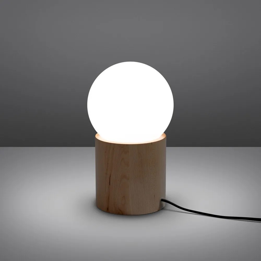Biela/v prírodnej farbe stolová lampa so skleneným tienidlom (výška 21 cm) Surtur – Sollux