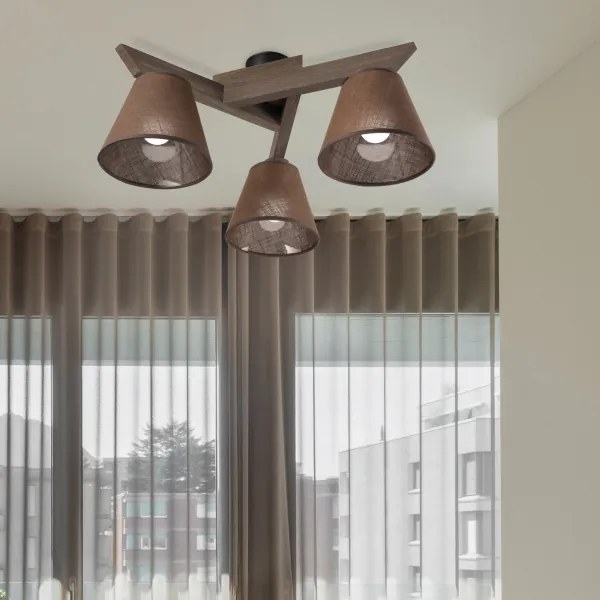 Brilagi - LED Prisadený luster ANTHONY 3xE14/40W/230V dub orech/hnedá