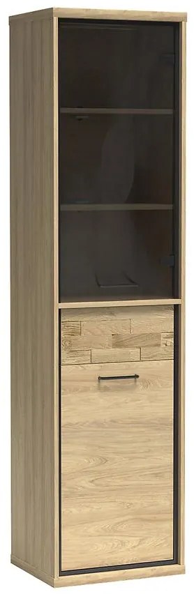 Vitrína M4 Mediolan Doska Natural Hikora