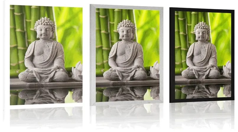 Plagát harmonický Budha - 60x90 silver