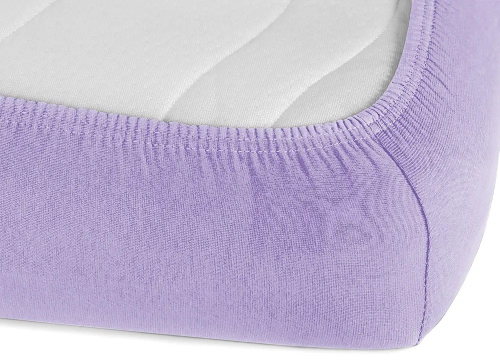 Jersey napínacie prestieradlo na extra vysoký matrac JR-012 Levanduľové 180 x 220 - výška 40 cm