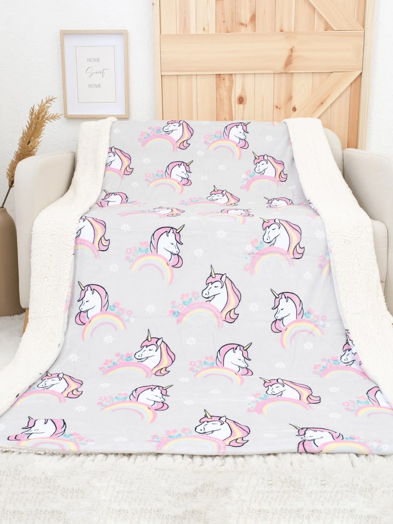 Baránková deka mikroplyš Exclusive 150 × 200 cm – Jednorožec