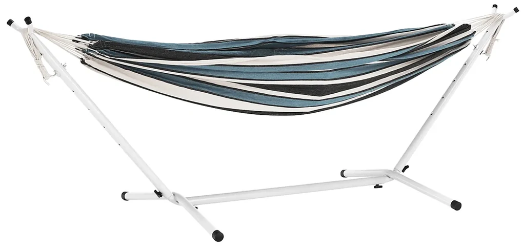 Hojdacia sieť Kabuki Double 220x160 cm - vzor modrý pásik