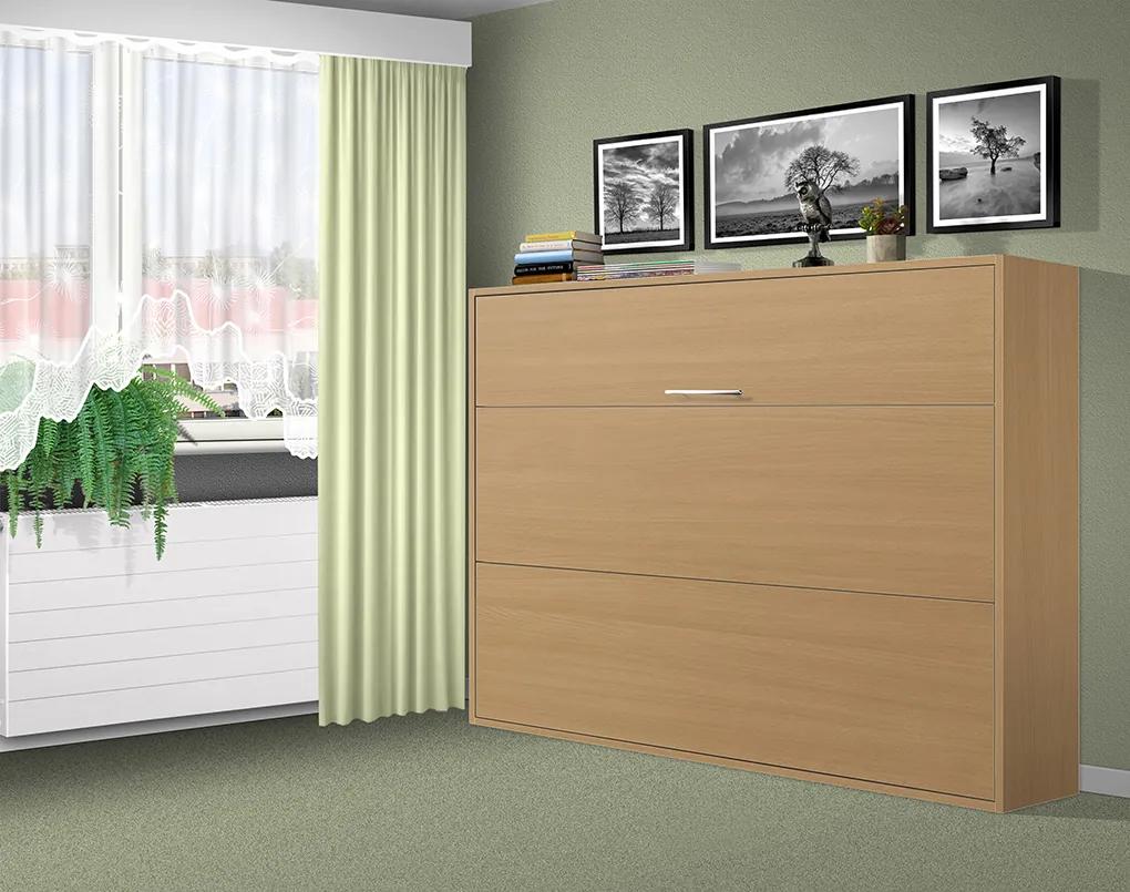 Nabytekmorava Sklápacia posteľ VS1056, 200x140cm farba lamina: agát/biele dvere, Varianta dverí: lesklé