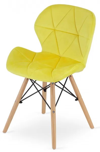 Jedálenský stôl TODI biely 60 cm s dvoma stoličkami LAGO žlté