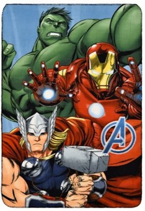 SunCity · Fleecová deka Avengers - Hulk, Iron Man a Thor - 100 x 150 cm