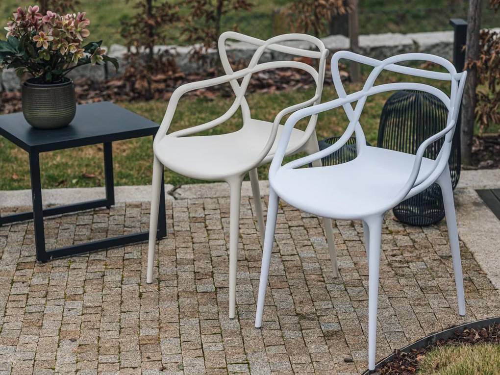 Sada 4 ks plastových stoličiek KATO, terakotová