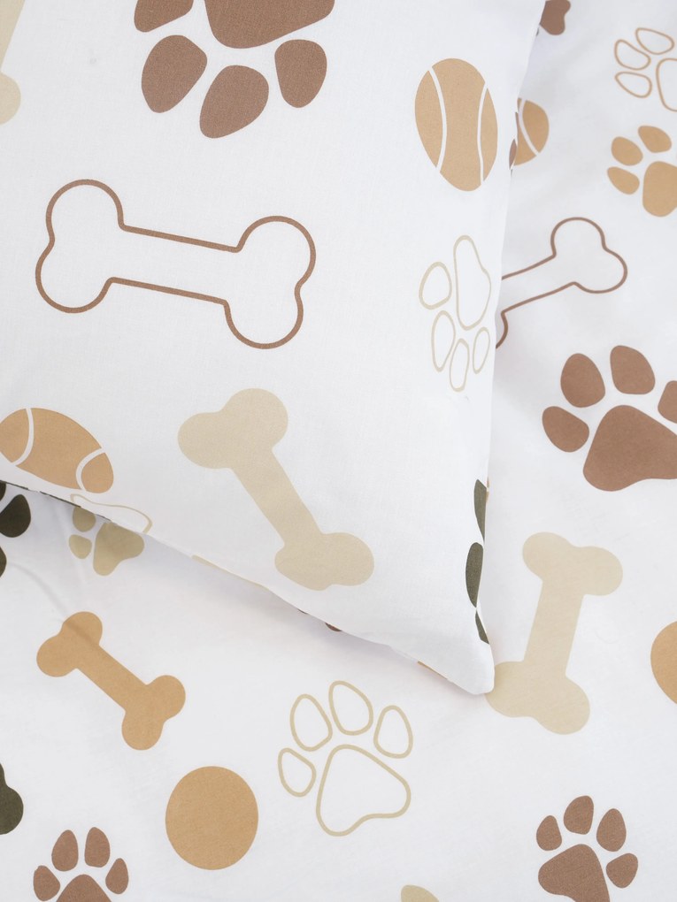 Bavlnená obliečka na vankúšik Renforcé 40 × 40 cm – Psie labky biele
