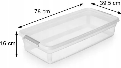 Úložný box pod posteľ, na baliaci papier, s vekom a kolieskami - 78x39x16cm BASESTORE
