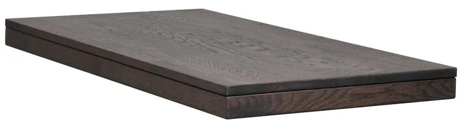 Tmavohnedá dubová prídavná doska jedálenského stola Rowico Brooklyn