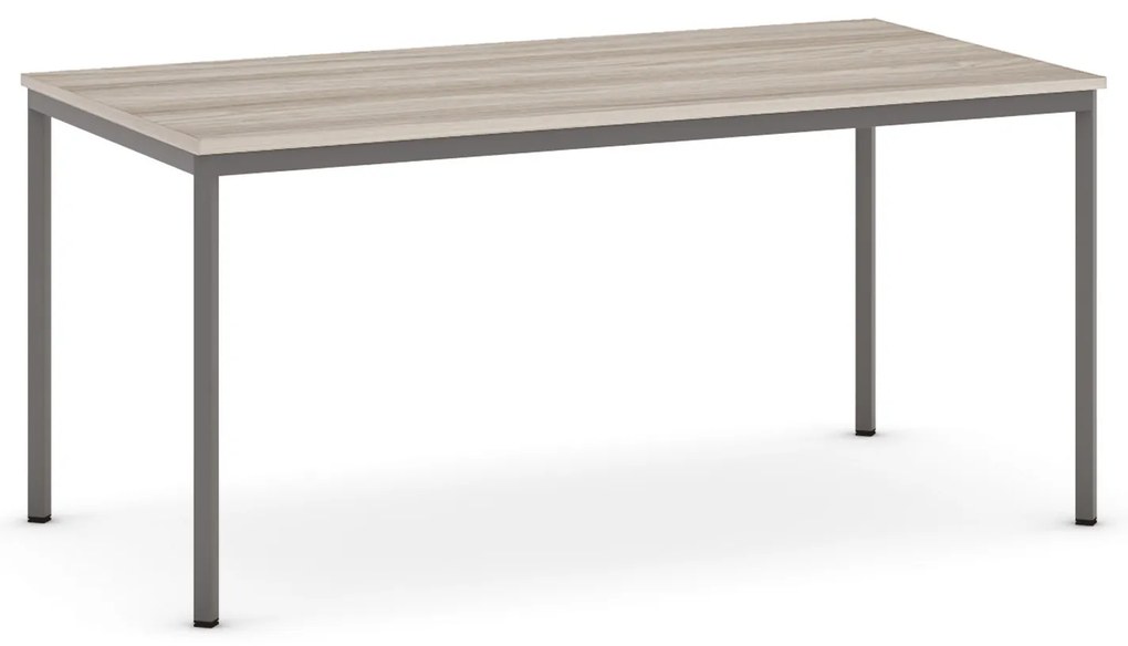 Jedálenský stôl, 1600 x 800 mm, tmavo sivá podnož, dub prírodný