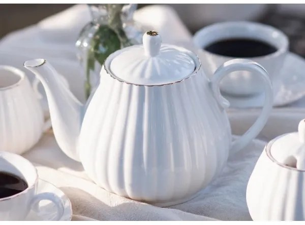 Porcelánová 15-dielna kávová súprava, biela