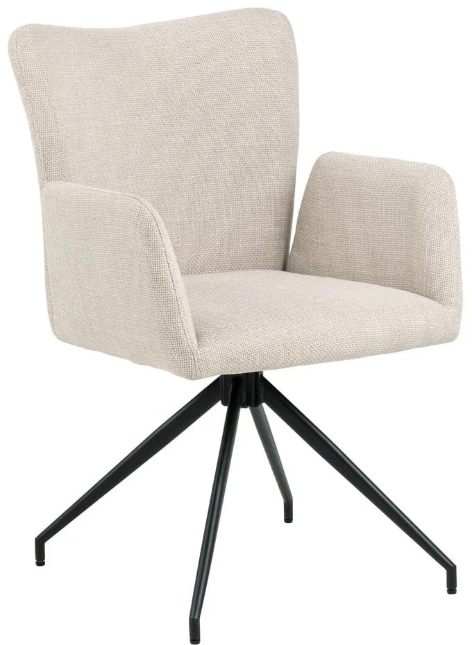 Béžové čalúnené jedálenské kreslá v súprave s podrúčkami 2 ks Laura – Actona