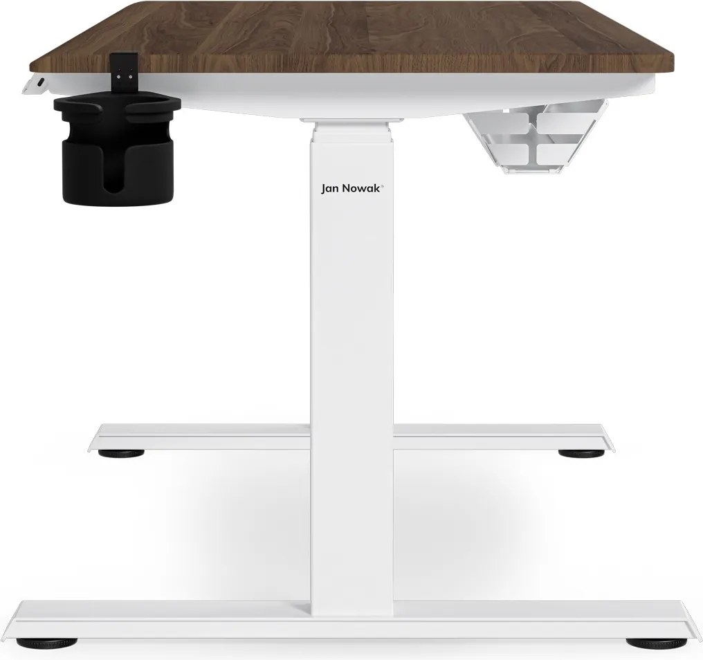 Elektrický stôl s nastaviteľnou výškou ergonomický biely/orech,1200x600 mm: ARIA