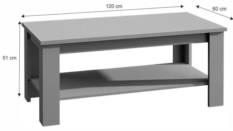 Tempo Kondela Konferenčný stolík, sivá, PROVANCE ST2