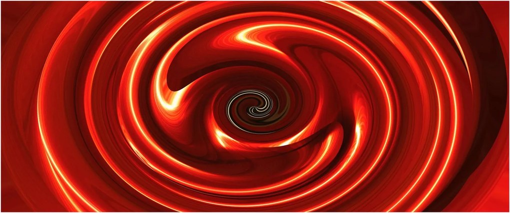 Abstraktný obraz - červená špirála (120x50 cm)